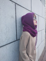 Women Scarf Hat Wool Blend Knitted Neck Hats Soft Warm Head Cap