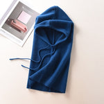 Women Scarf Hat Wool Blend Knitted Neck Hats Soft Warm Head Cap