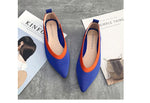 Women Flats Stretch Knitted Mixed Color Breathable Cozy Shoes Ladies Flats Light Driving Loafers