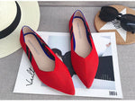 Women Flats Stretch Knitted Mixed Color Breathable Cozy Shoes Ladies Flats Light Driving Loafers