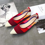Women Flats Stretch Knitted Mixed Color Breathable Cozy Shoes Ladies Flats Light Driving Loafers