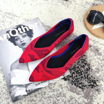 Women Flats Stretch Knitted Mixed Color Breathable Cozy Shoes Ladies Flats Light Driving Loafers