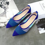 Women Flats Stretch Knitted Mixed Color Breathable Cozy Shoes Ladies Flats Light Driving Loafers