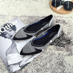 Women Flats Stretch Knitted Mixed Color Breathable Cozy Shoes Ladies Flats Light Driving Loafers