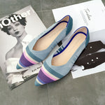 Women Flats Stretch Knitted Mixed Color Breathable Cozy Shoes Ladies Flats Light Driving Loafers