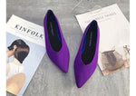 Women Flats Stretch Knitted Mixed Color Breathable Cozy Shoes Ladies Flats Light Driving Loafers