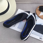Women Flats Stretch Knitted Mixed Color Breathable Cozy Shoes Ladies Flats Light Driving Loafers