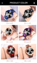 Luxury Starry Sky Stainless Steel Mesh Bracelet Watches For Women