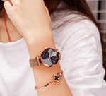 Luxury Starry Sky Stainless Steel Mesh Bracelet Watches For Women