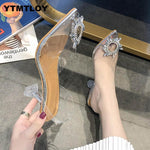 Luxury Women Pumps Transparent High Heels Sexy Pointed Toe Slip-on Wedding Party