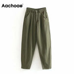 Women Streetwear Pleated High Waist Loose Slouchy Jeans