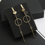 Long Slope Geometric asymmetry circle earrings for women