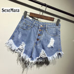 Women shorts high waists fur-lined leg-openings