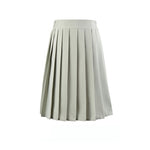 Women high waist pleated plaid skirt
