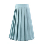 Women high waist pleated plaid skirt