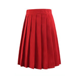 Women high waist pleated plaid skirt