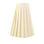 Women high waist pleated plaid skirt