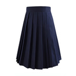 Women high waist pleated plaid skirt
