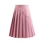 Women high waist pleated plaid skirt
