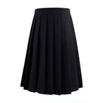 Women high waist pleated plaid skirt