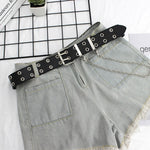 Women belt Genuine Leather Punk style fashion Pin Buckle jeans Decorative Belt Chain