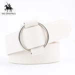 Genuine ladies fashion latest metal round buckle belt