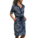 Long Sleeve Shirt Dress Beach Dresses Women Casual Striped Mini Party Dress