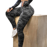 Sports Pants, Women Camouflage Leggings, High Waist Workout Legging