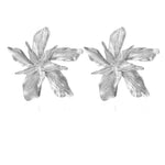 Elegance Silver Gold Big Flower Drop Dangle Earring for Women