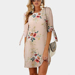 Women Summer Dress Floral Print Beach Dress Tunic Sundress Loose Mini Party Dress