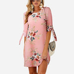 Women Summer Dress Floral Print Beach Dress Tunic Sundress Loose Mini Party Dress