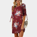 Women Summer Dress Floral Print Beach Dress Tunic Sundress Loose Mini Party Dress