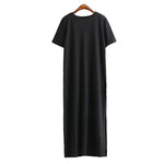 Maxi T Shirt Dress Women Sexy Vintage Casual Black Long Dresses