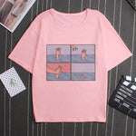My Depression My Brain My Anxiety Letter Print Pink T Shirt