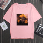 My Depression My Brain My Anxiety Letter Print Pink T Shirt