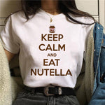 Nutella Kawaii Print T Shirt Women