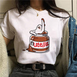 Nutella Kawaii Print T Shirt Women