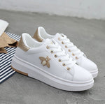 Women Casual Shoes Sneakers Fashion Breathable Leather White