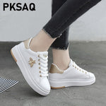 Women Casual Shoes Sneakers Fashion Breathable Leather White