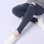 Hole Ripped Jeans Women Jeggings Cool Denim High Waist