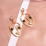 Round Dangle Drop Korean Earrings For Women