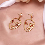 Round Dangle Drop Korean Earrings For Women