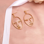 Round Dangle Drop Korean Earrings For Women