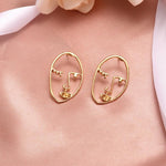 Round Dangle Drop Korean Earrings For Women