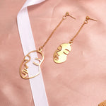 Round Dangle Drop Korean Earrings For Women