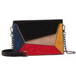 Matte Patchwork Crossbody Bags for Women Chain Strap Shoulder Bag