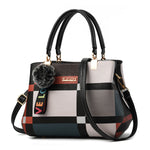 Casual Plaid Shoulder Bag Women Leather Handbags