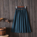 Midi Knee Length Skirt Women With Belt