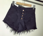 Women shorts high waists fur-lined leg-openings