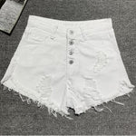 Women shorts high waists fur-lined leg-openings